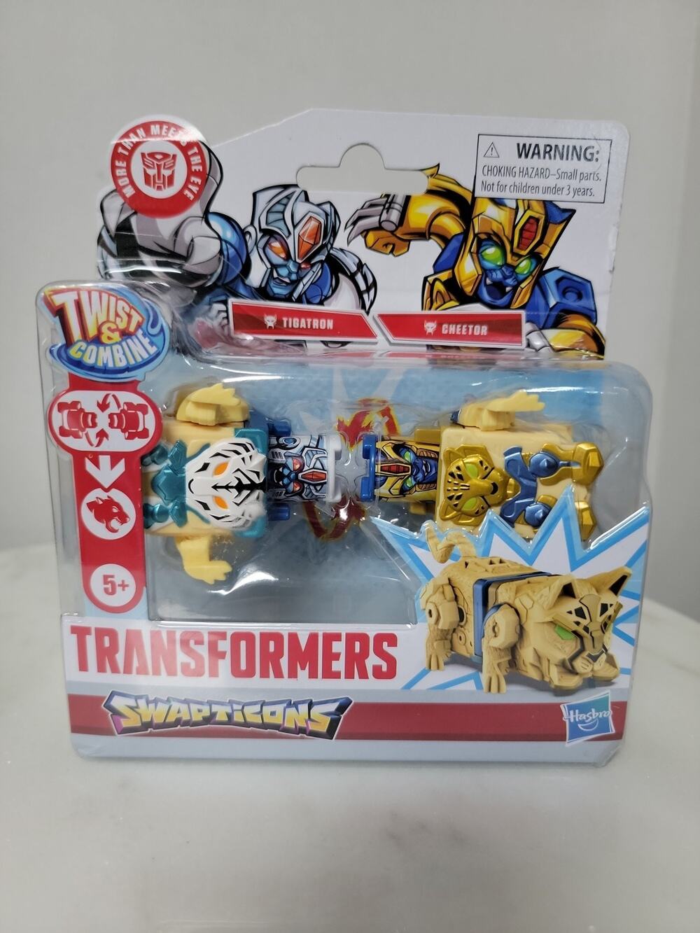 TRANSFORMERS SWAPTICONS TIGATRON & CHEETOR TWIST & COMBINE Hasbro New On Card